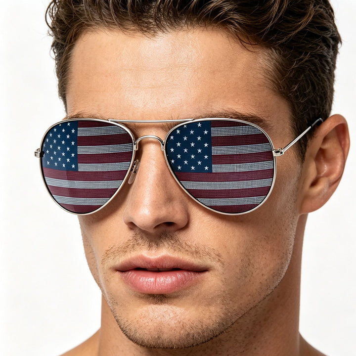 Patriotic Flag Aviator Sunglasses Kalsten