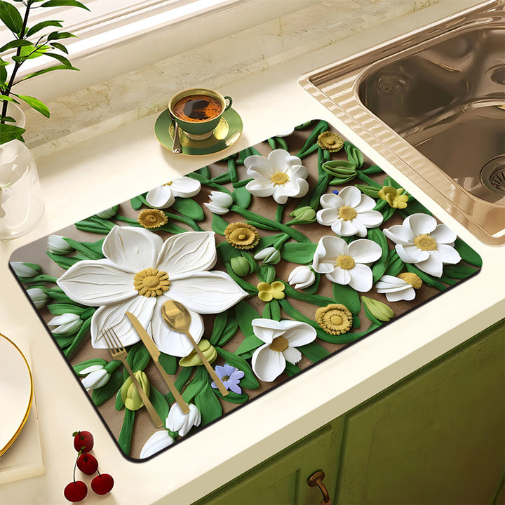 Decorative Floral Kitchen Mat