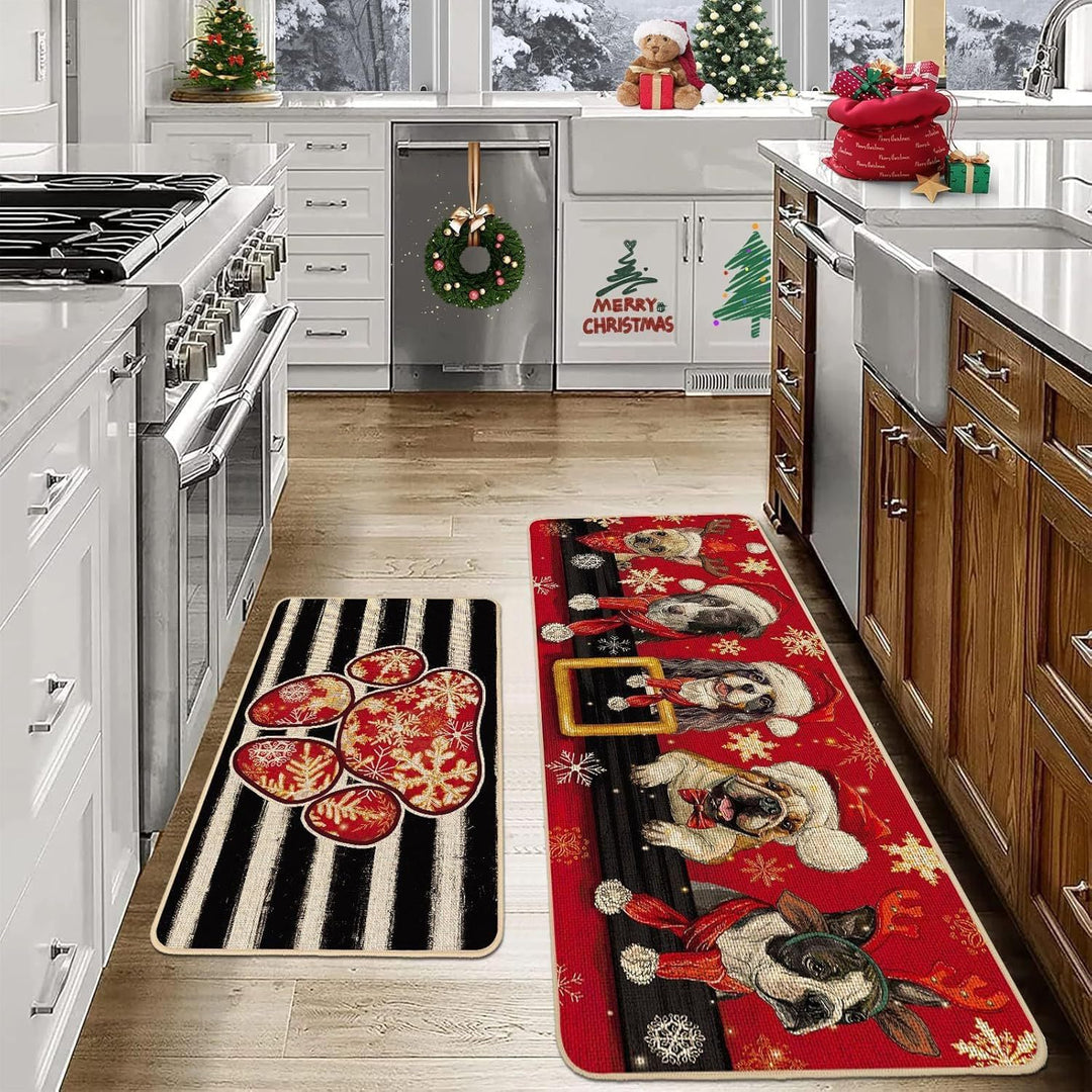 Festive Holiday Kitchen Runner Mat Kalsten