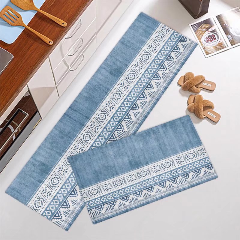 Marble-Pattern Kitchen Runner Mat Set Kalsten