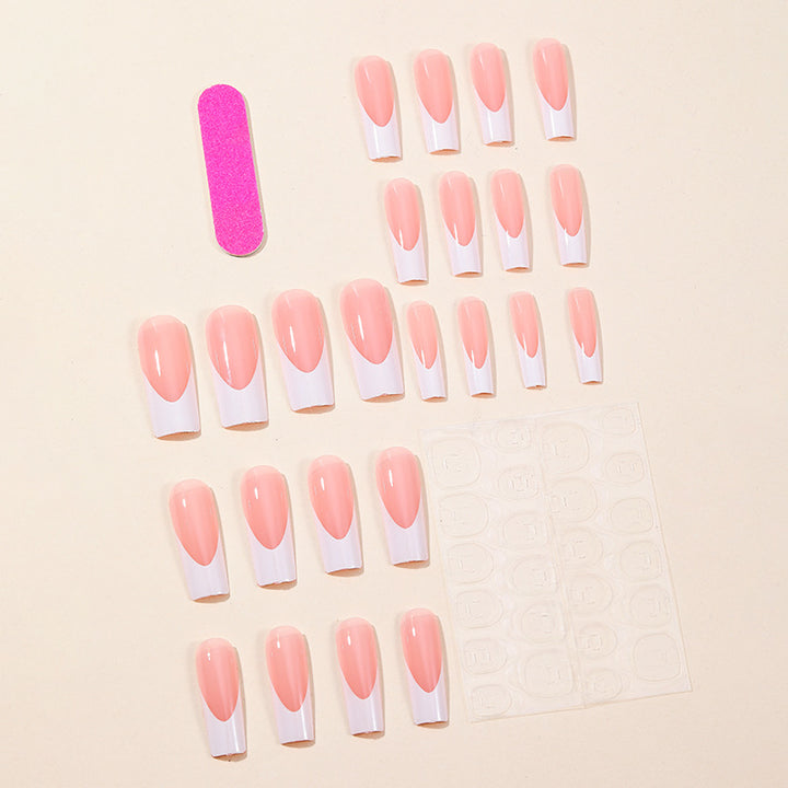 Elegant French Tip Nail Art Extensions Kalsten