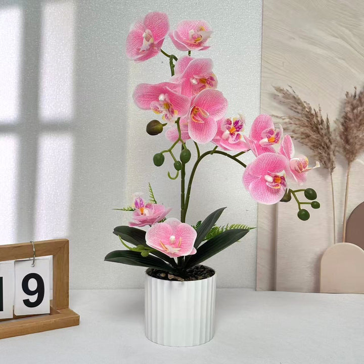 Lifelike Artificial Orchid Plant Arrangement for Home Decor