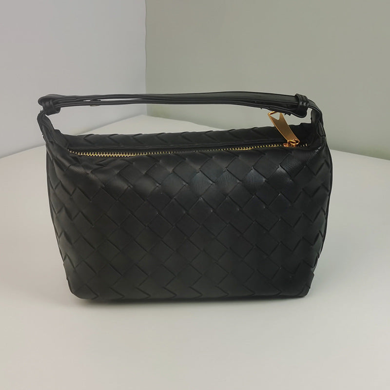 Woven Leather Satchel Bag Kalsten