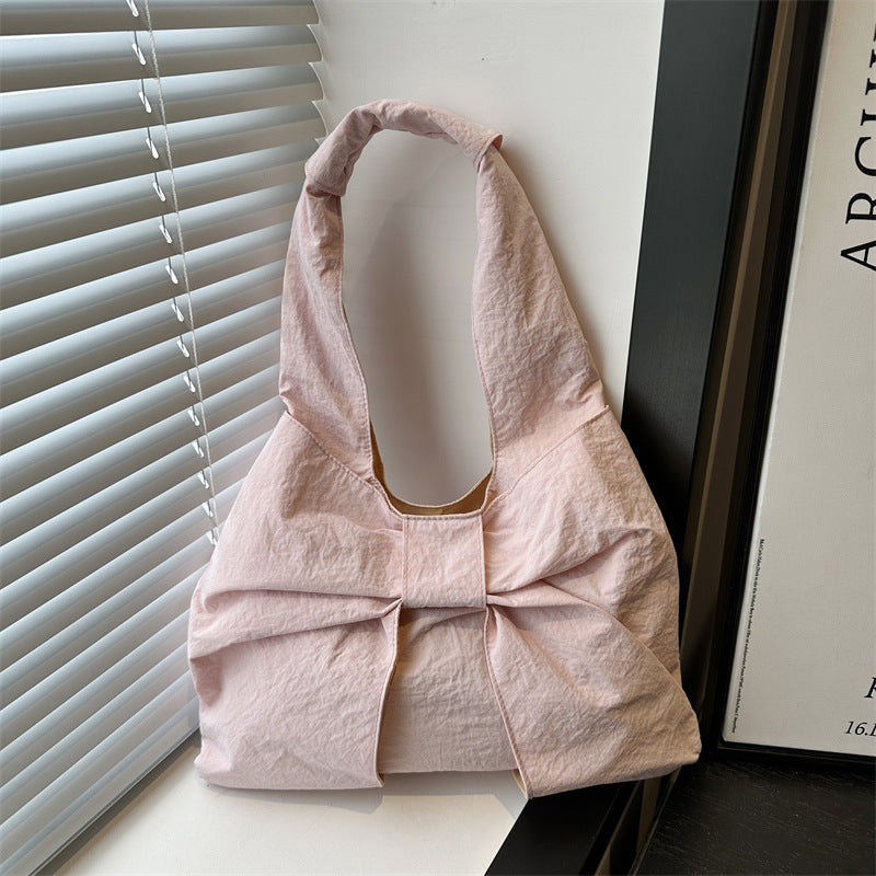 Bow Accent Fabric Tote Bag Kalsten