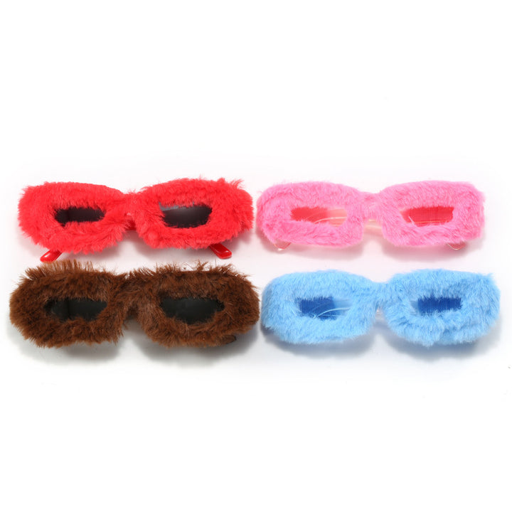 Ladies extravagant sunglasses with luxurious fur frame Kalsten