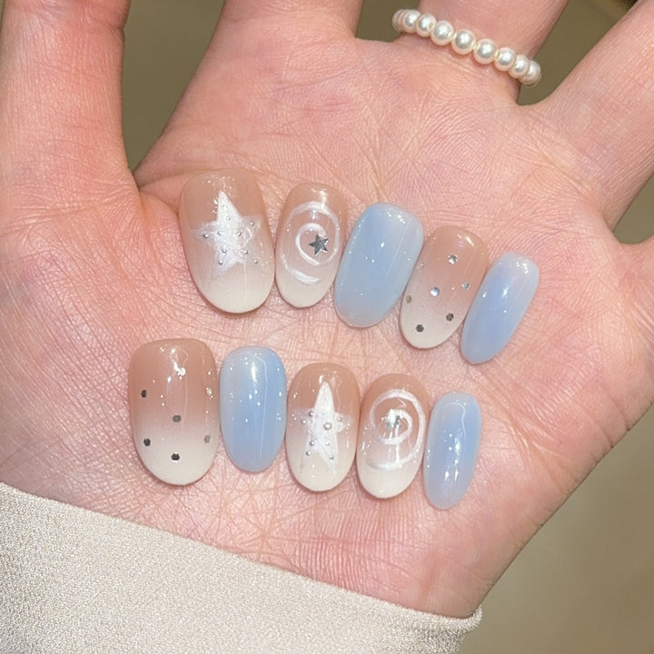 Artificial Nail Tips in Sparkling Star Design Kalsten