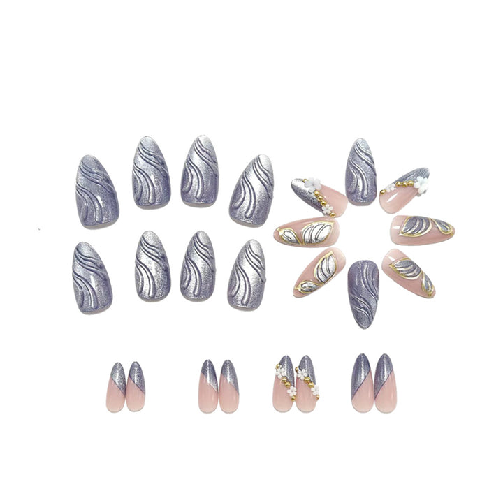 Artificial Nails In Elegant Flower and Leaf Design Kalsten