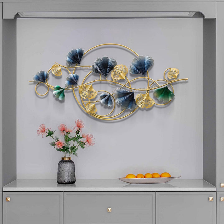 Decorative Metal Wall Art Sculpture with Ginkgo Leaf Design Kalsten