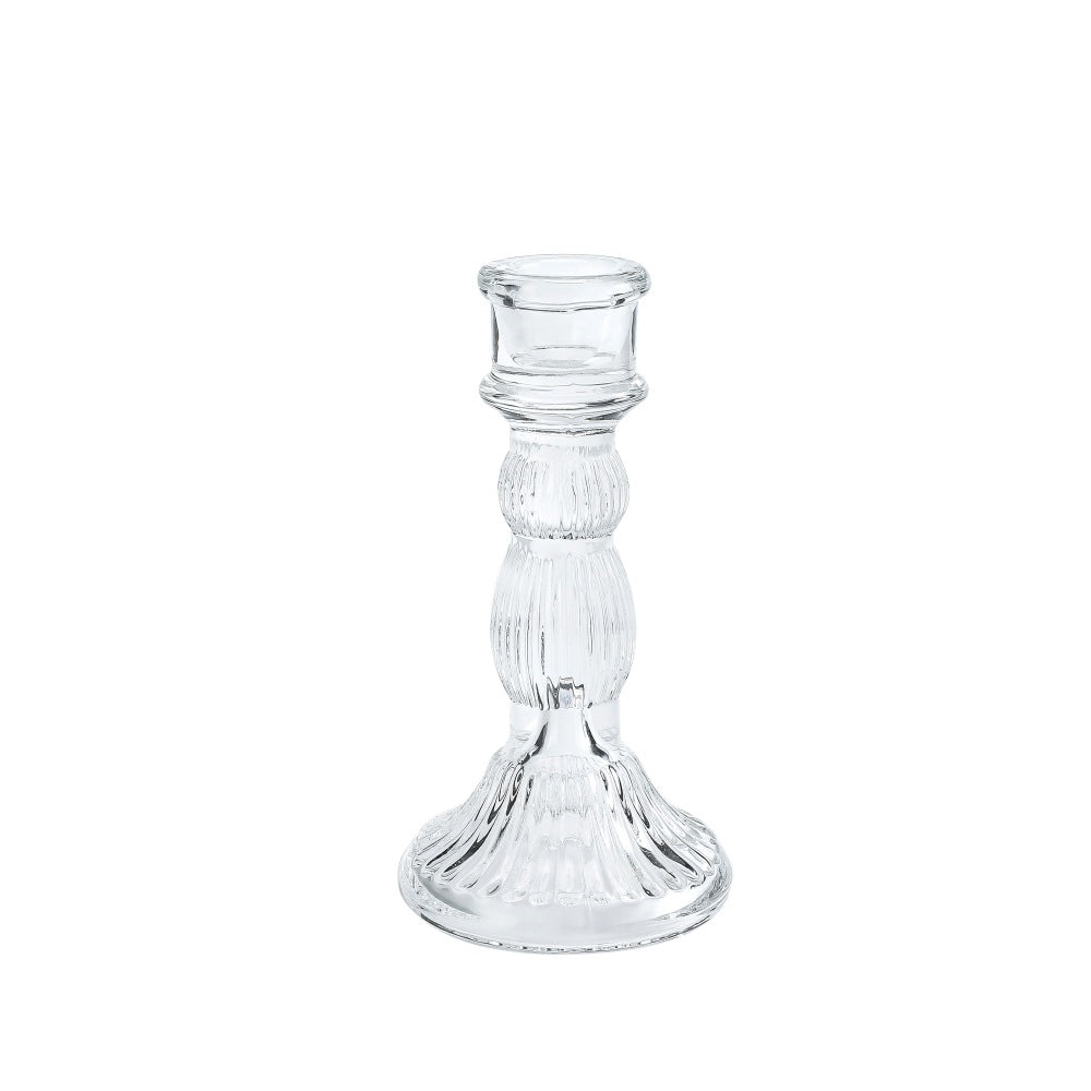 Tall Pressed Glass Decorative Candlestick Holder Kalsten