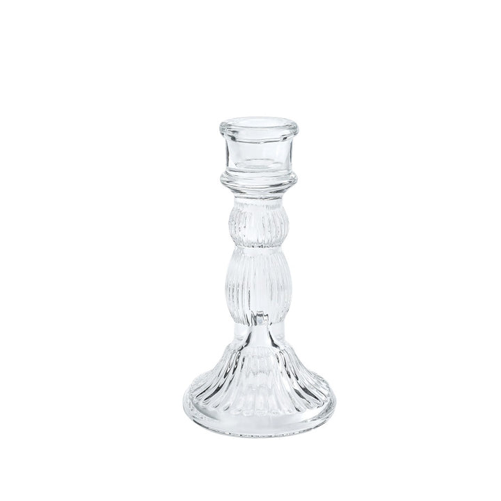 Tall Pressed Glass Decorative Candlestick Holder Kalsten