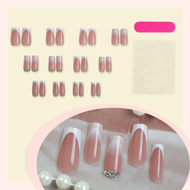 Acrylic nail set with elegant color gradients and glitter details Kalsten