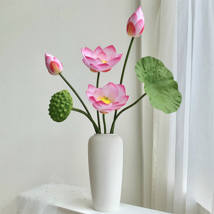 Decorative Artificial Lotus Flower Bouquet for Home Decor