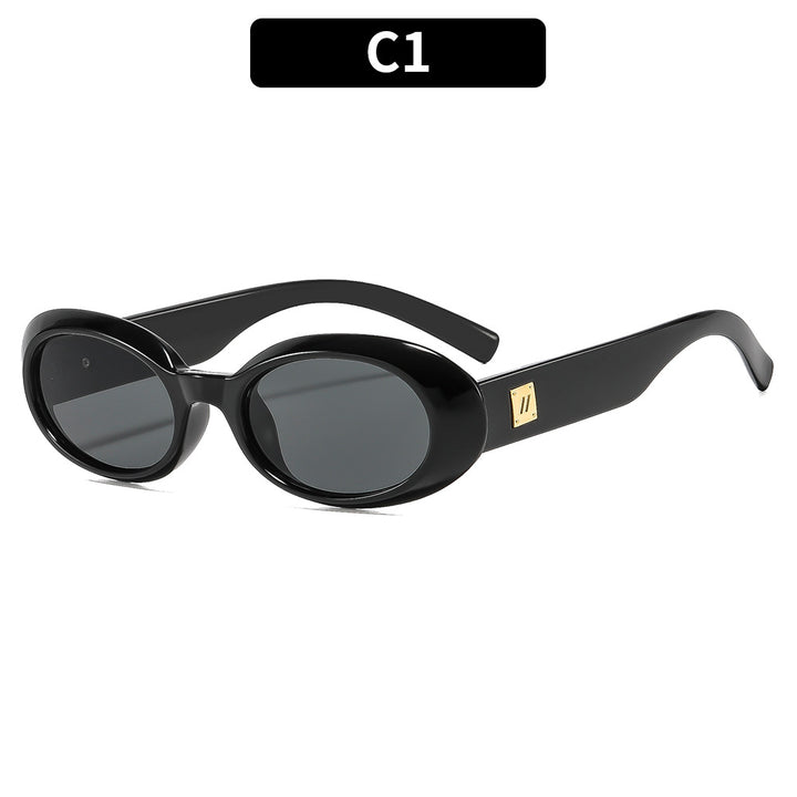 Elegant Retro Oval Frame Sunglasses