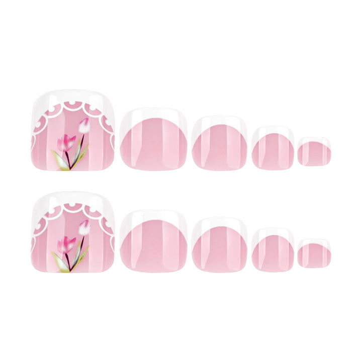 Artful toenail art in romantic floral design Kalsten