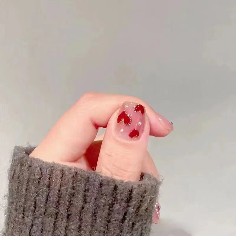 Artistic Heart-Themed Press-On Nail Set