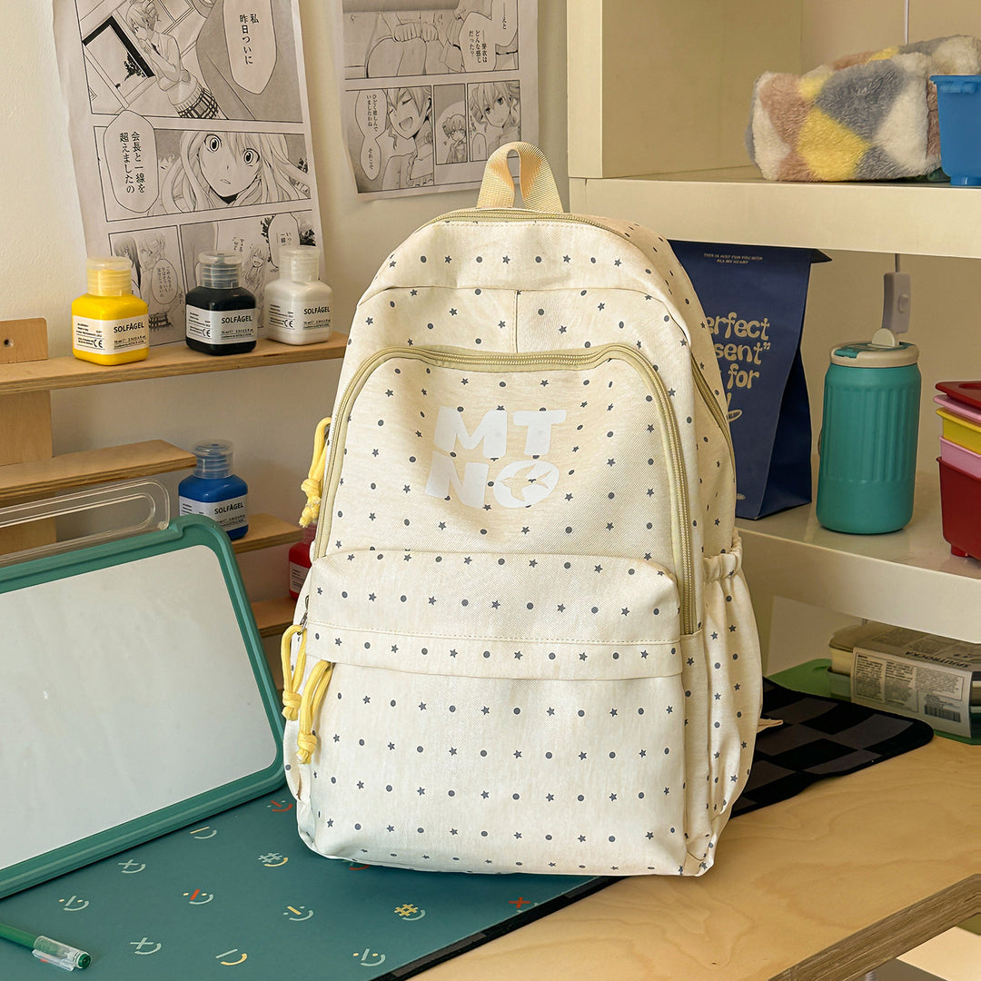 Stylish Polka Dot Printed Backpack Kalsten
