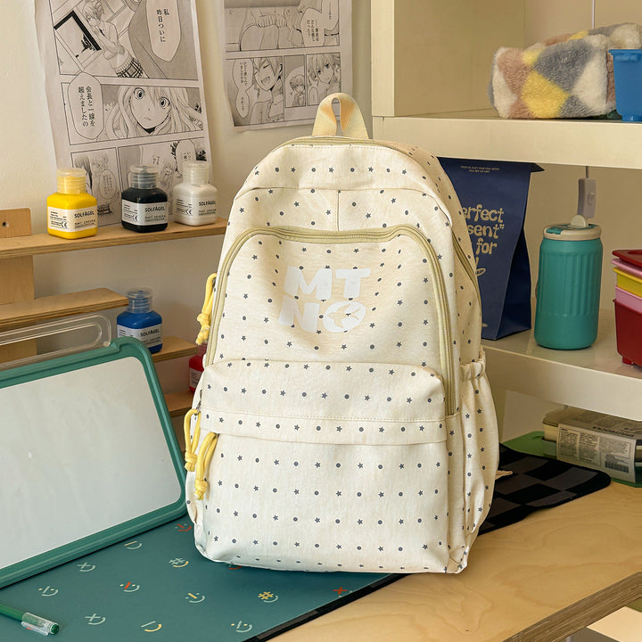 Stylish Polka Dot Printed Backpack Kalsten