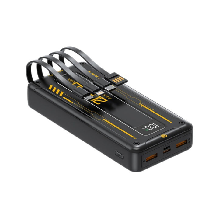 Portable power bank with integrated cable management and digital display Kalsten