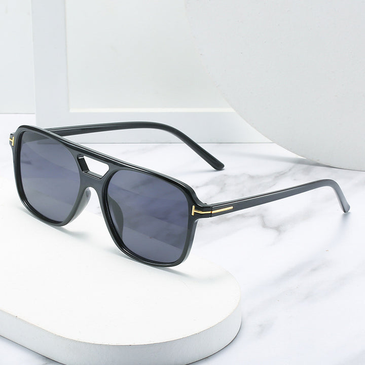 Square Frame Sunglasses with Unique Lens Cut Kalsten