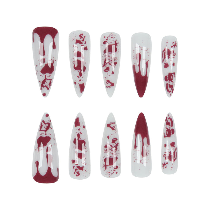 Gothic Blood-Drip Stiletto Nails Kalsten