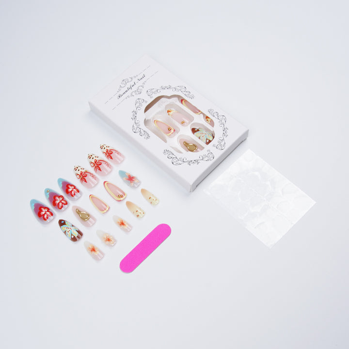 Artificial Nail Set with Floral Accents Kalsten