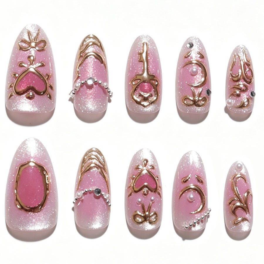 Artificial nail set with romantic decorations Kalsten