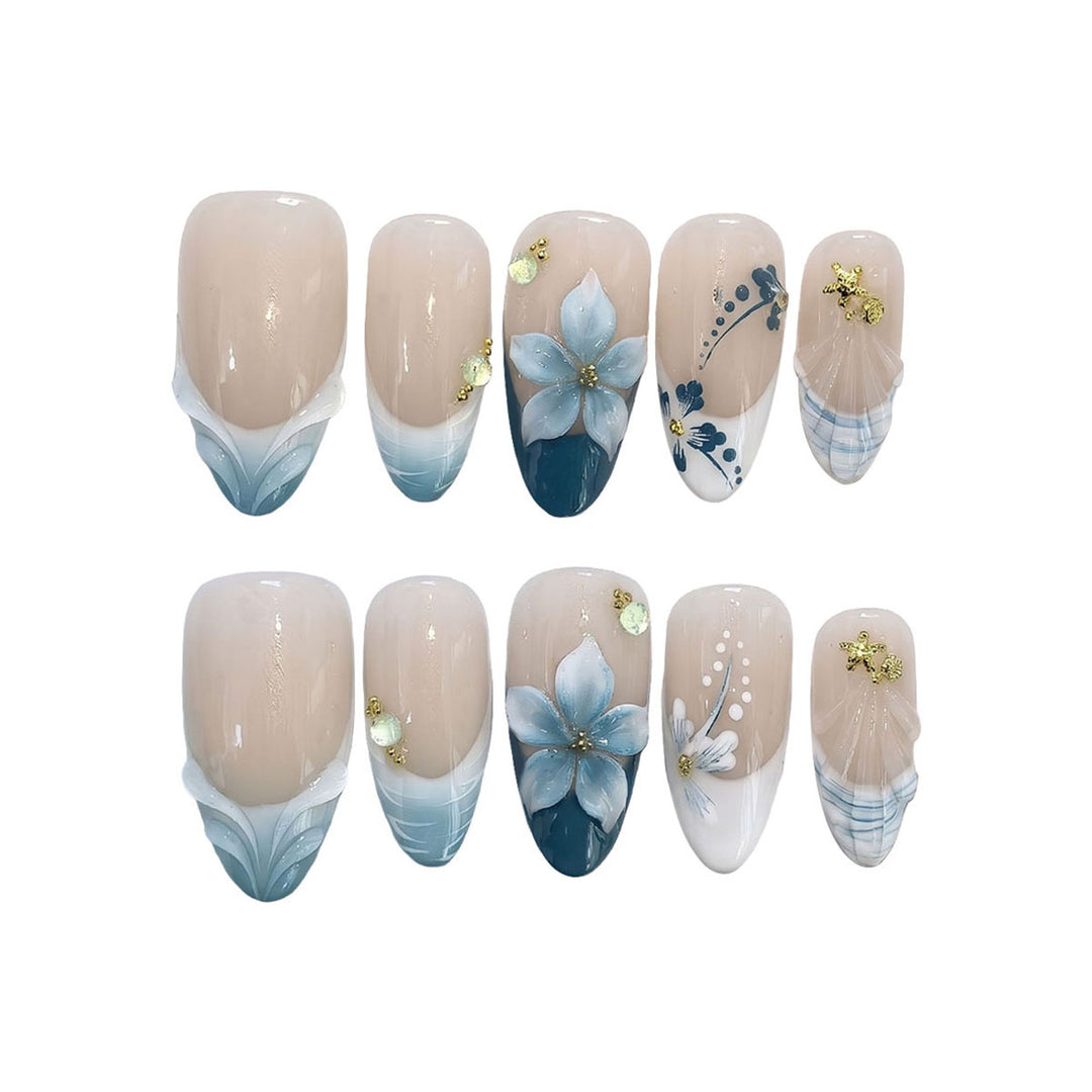 Artistic Floral Press-On Nail Art Set