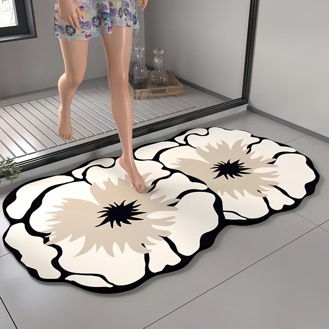 Floral 3D Decorative Bathroom Mat for Home