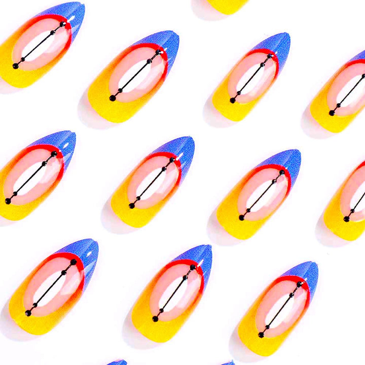 Creative artificial nails in modern geometric style Kalsten