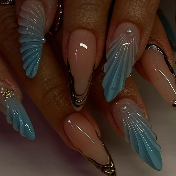 Sculpted Acrylic Press-On Nail Art Extensions Kalsten