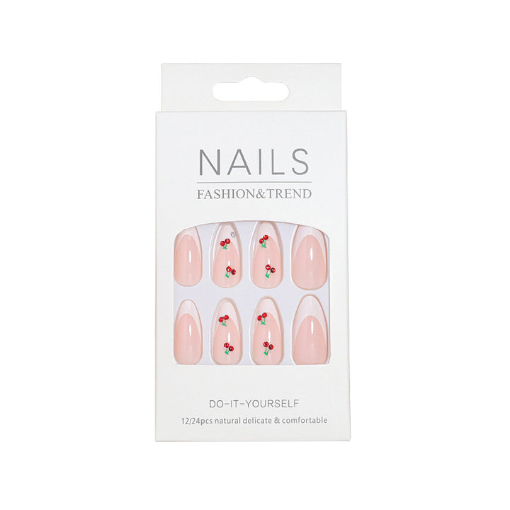 Elegant Cherry Blossom Press-On Nail Art Kalsten