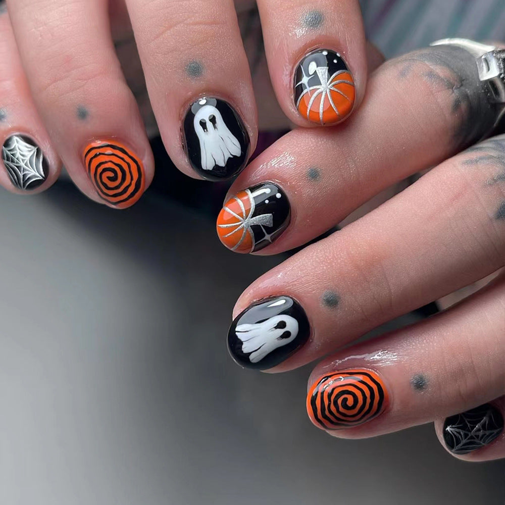 Acrylic nail set with creative Halloween designs Kalsten