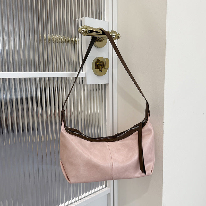 Sleek Zippered Shoulder Bag