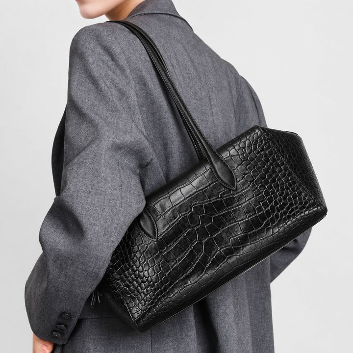 Crocodile Texture Satchel Bag