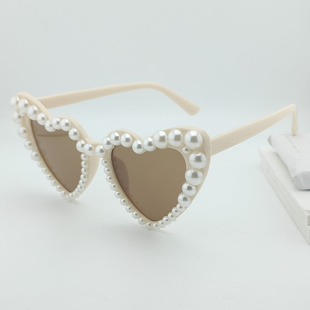 Heart-Shaped Pearl-Accented Sunglasses Kalsten