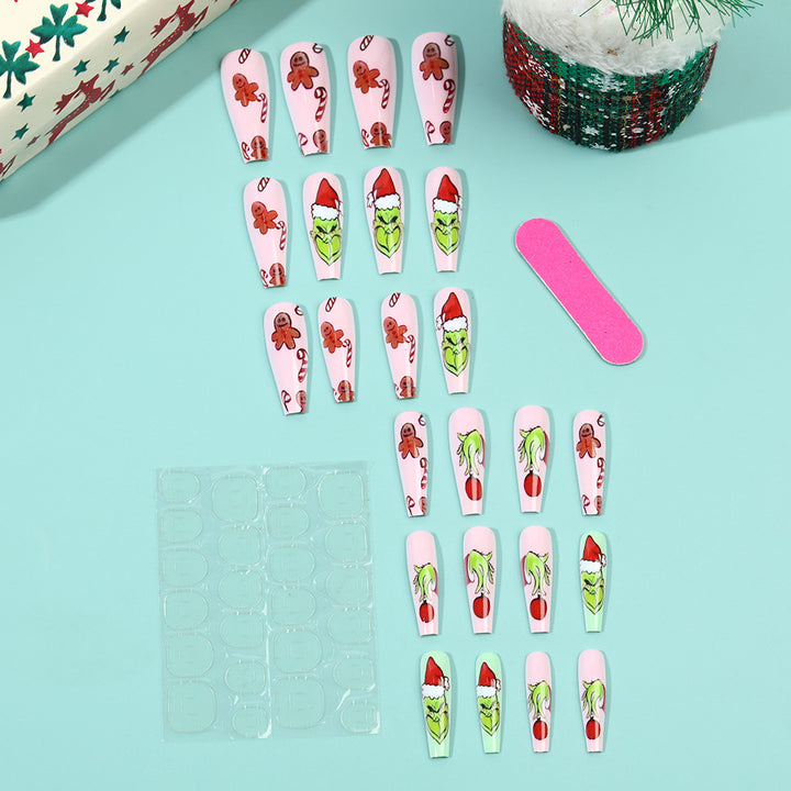Artificial nail tips with festive Christmas designs Kalsten