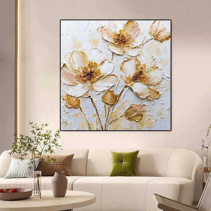 Floral Textured Canvas Artwork