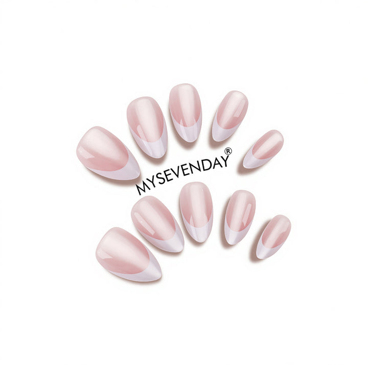 Elegant French Tip Press-On Nail Art Kalsten