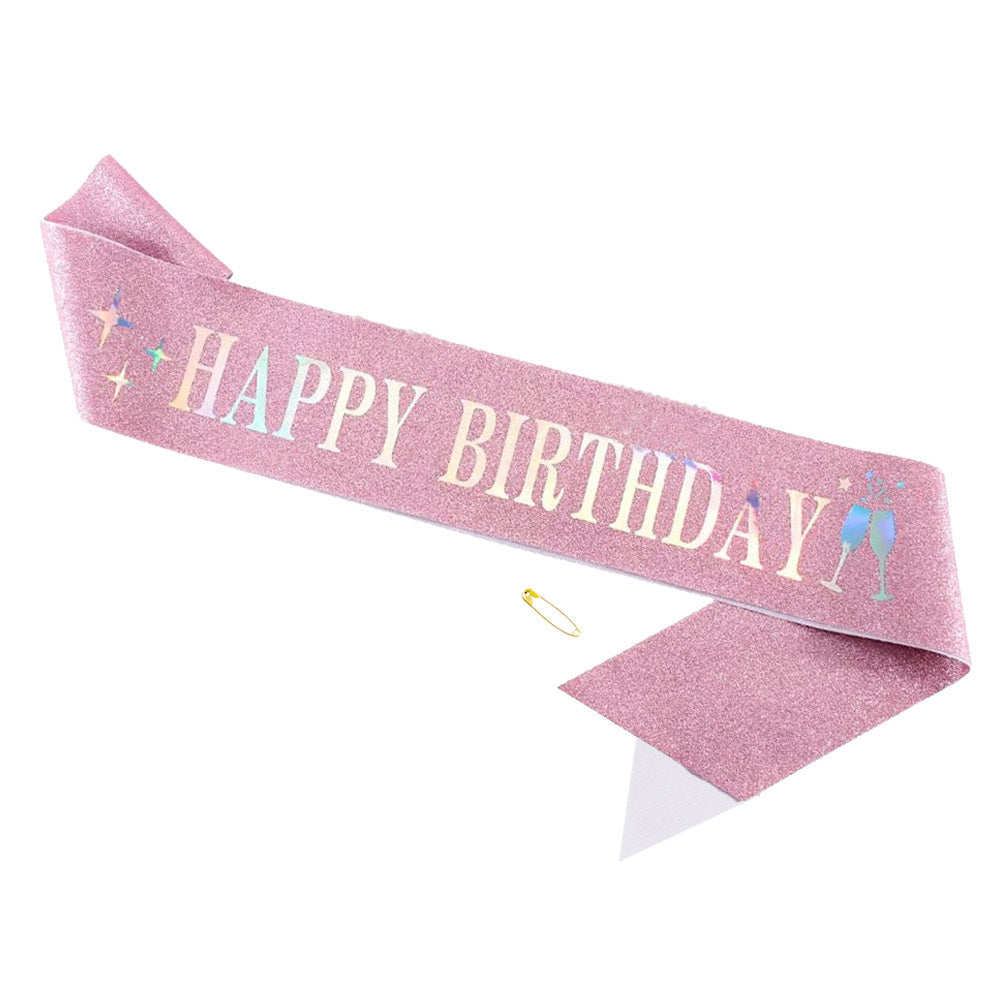 Ladies Glitter Headband with "Happy Birthday" Inscription Kalsten