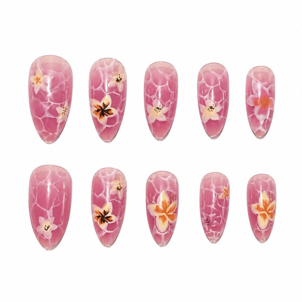 Artistic Floral-Patterned Press-On Nails Kalsten