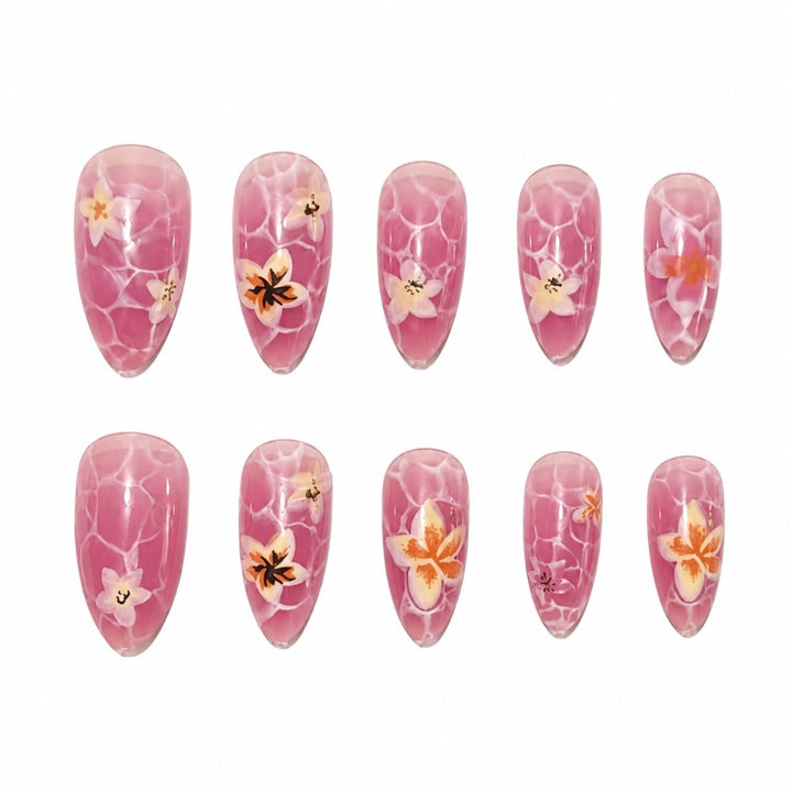 Artistic Floral-Patterned Press-On Nails Kalsten