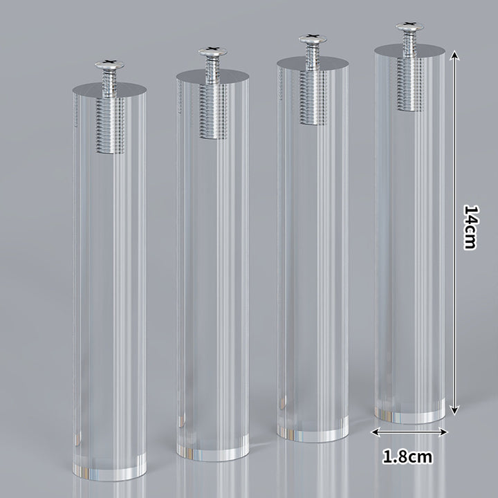 Large Wall-Mounted Clear Acrylic Floating Display Shelf Panel with Pre-Drilled Standoffs