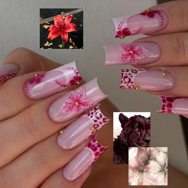 Artistic Floral Design Press-On Nail Set Kalsten