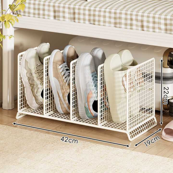 Vertical Mesh Divider Shoe Rack for Compact Under-Bed and Entryway Storage