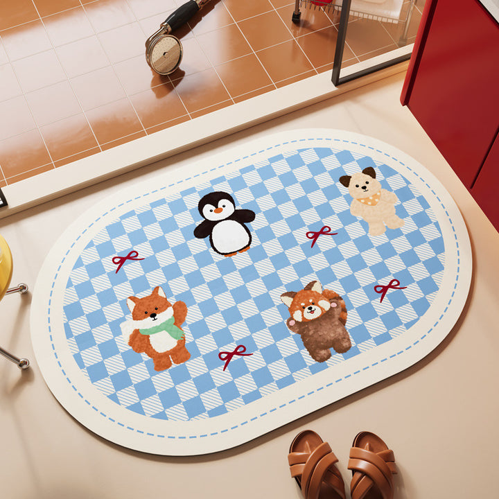 Playful Cartoon Animal Area Mat Kalsten