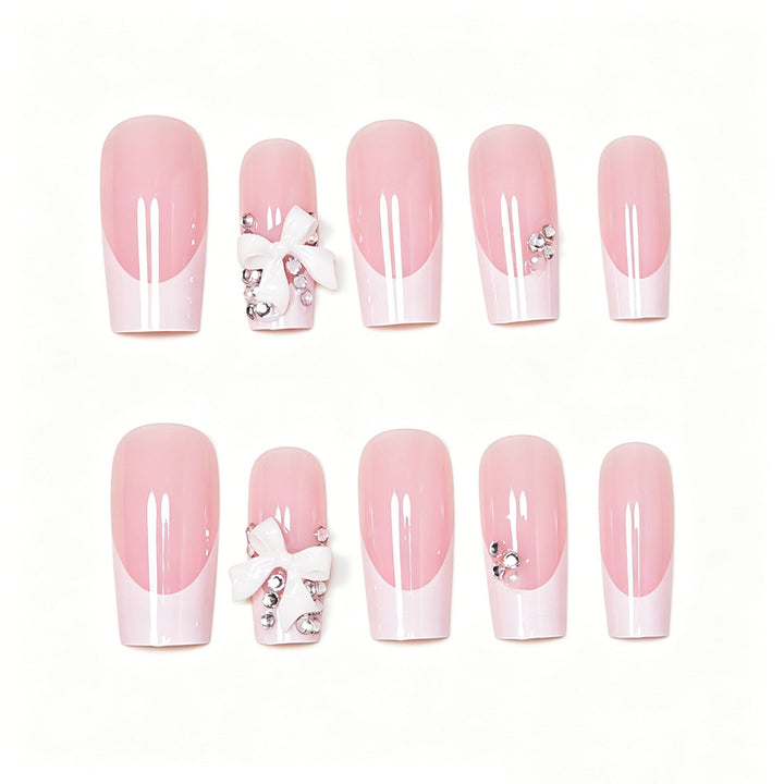 Elegant French Tip Nail Art Extensions Kalsten