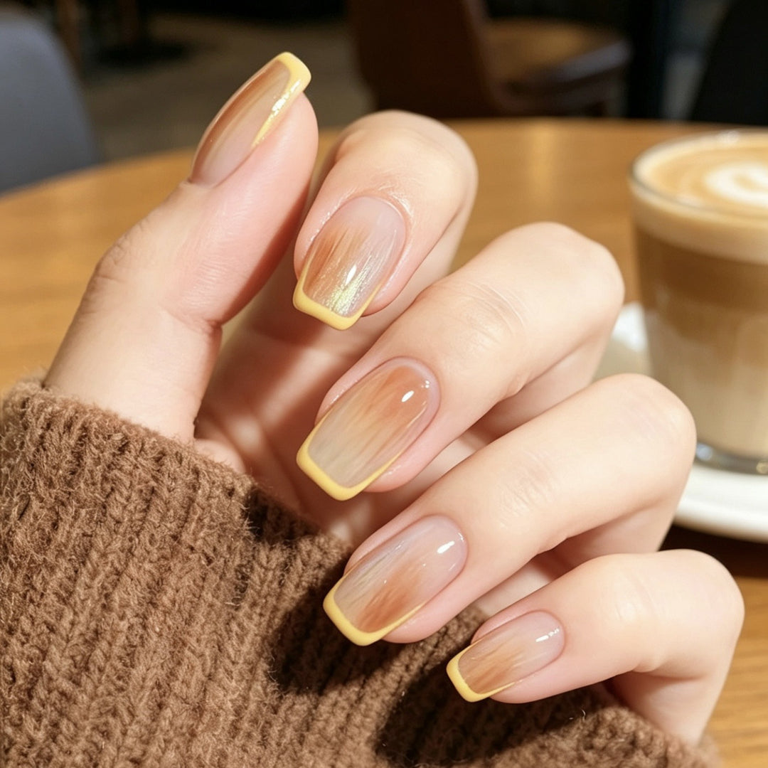 Ombre French Tip Acrylic Nail Set Kalsten