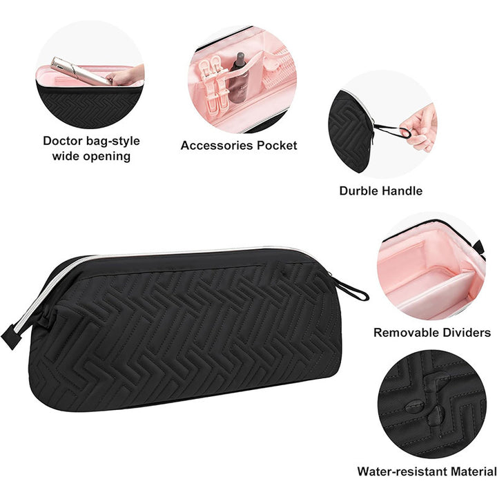 Cosmetic bag with multiple compartments and water-repellent inner lining Kalsten