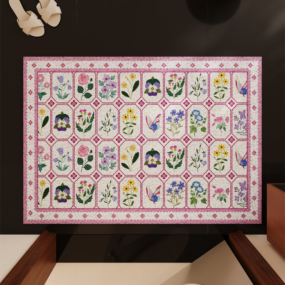 Decorative Floral Area Mat Kalsten