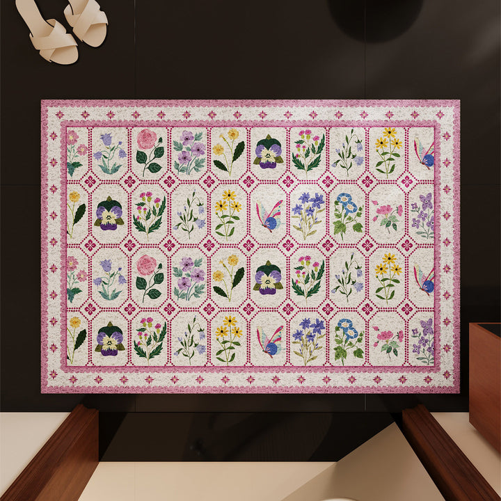 Decorative Floral Area Mat Kalsten